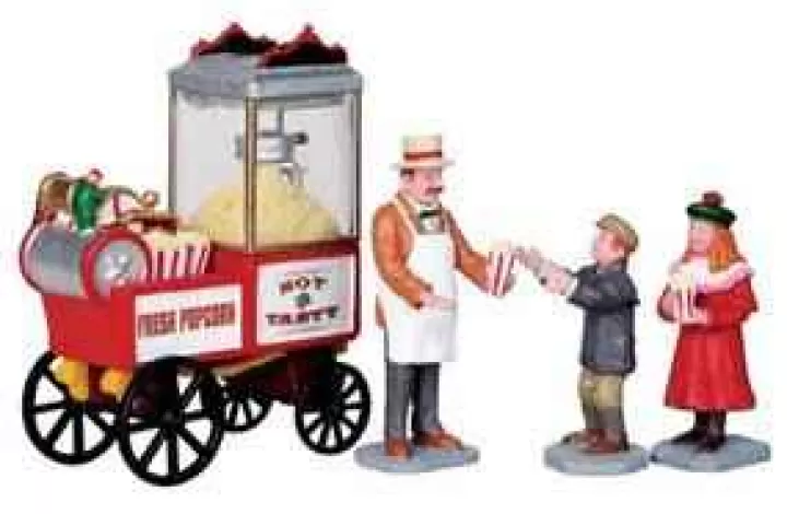Lemax 02832 - Popcorn Seller, Set Of 4 - Christmas Figurines