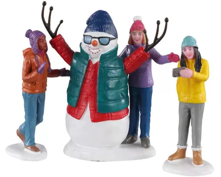 Lemax 02940 - Snowman Selfie, Set Of 3 - Figurines