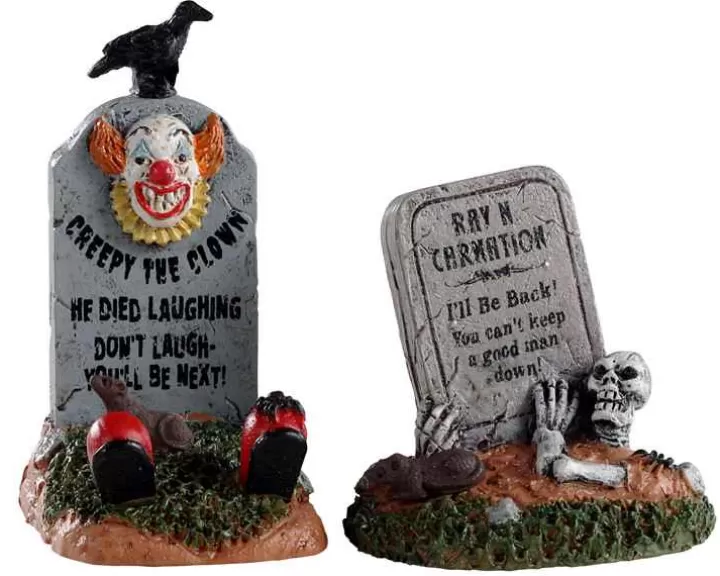 Lemax 04711 - Crazy Headstones, Set Of 2 - Spooky Town Accessories