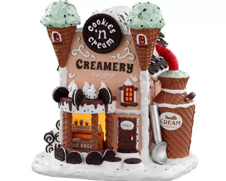 Lemax 05699 - Cookies 'N Cream Creamery, Battery-Operated (4.5V) - Sugar N Spice Houses