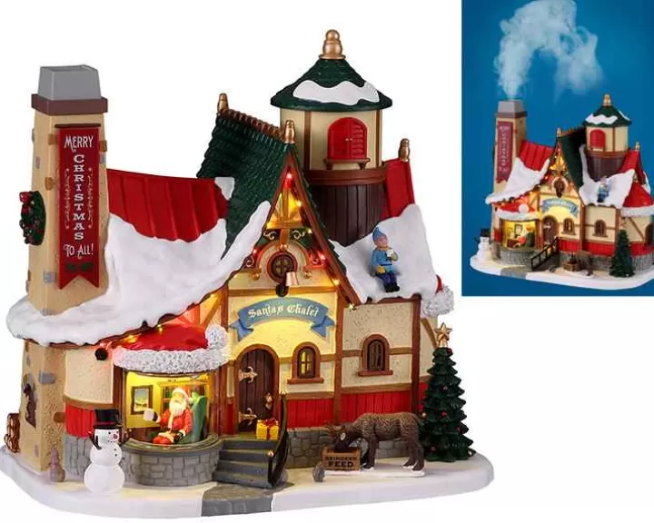 Lemax 15742 - Santa's Chalet, With 4.5-Volt Adaptor - Santa's Wonderland Christmas Village Houses & Buildings