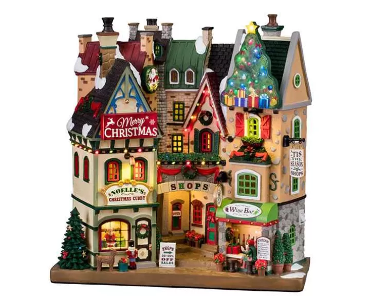 Lemax 15804 - Tis The Season Shops, Battery-Operated (4.5-Volt) - Christmas Village Facades