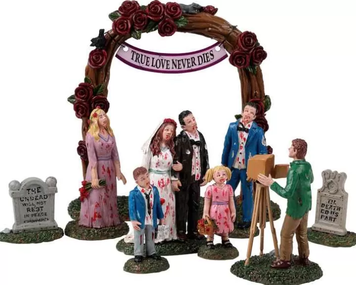 Lemax 23587 - Zombie Wedding Party, Set Of 9 - Spooky Town Halloween Village Accessories