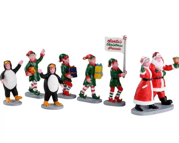 Lemax 23592 - Santa's Elf Parade, Set Of 7 - Christmas Village Table Pieces