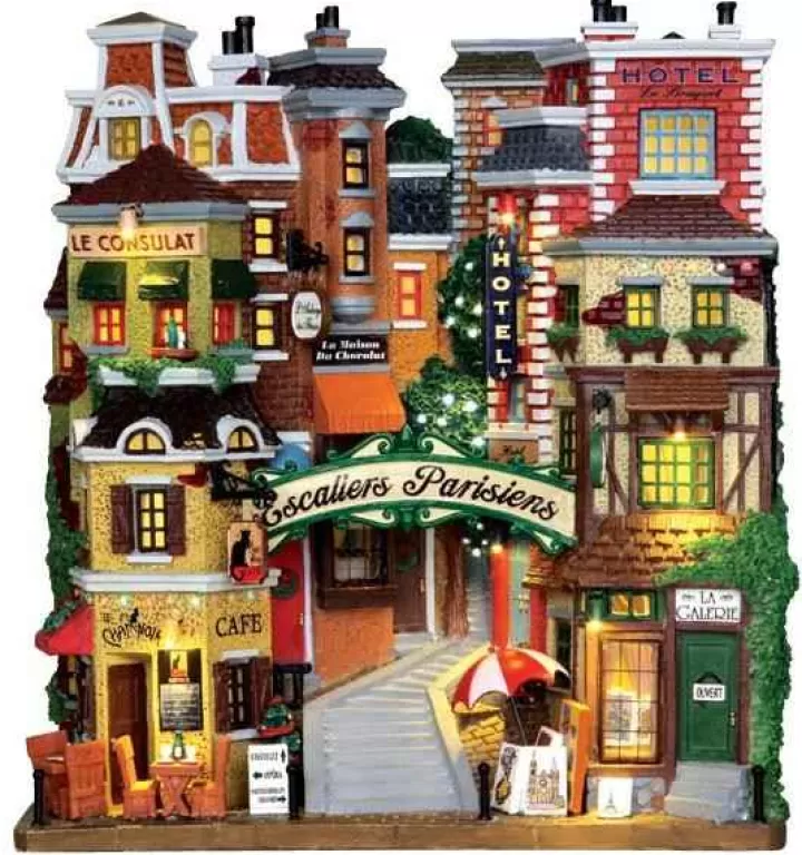 Lemax 25402 - Parisian Stairs, Battery-Operated (4.5V) - Christmas Village Facades