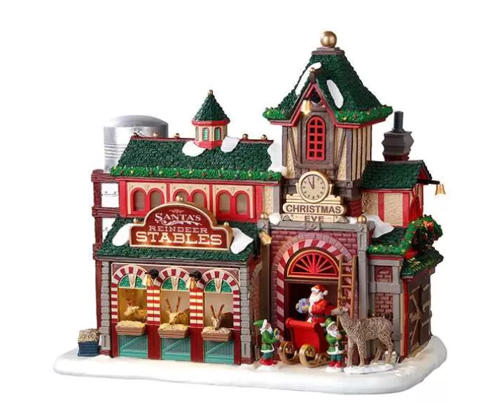 Lemax 25926 - Santa's Reindeer Stables, Battery-Operated (4.5-Volt) - Santa's Wonderland