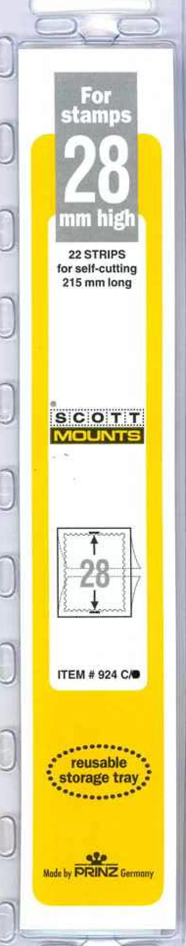 Scott 28 Mm X 215 Mm Strip Clear Mount (22 Mounts)