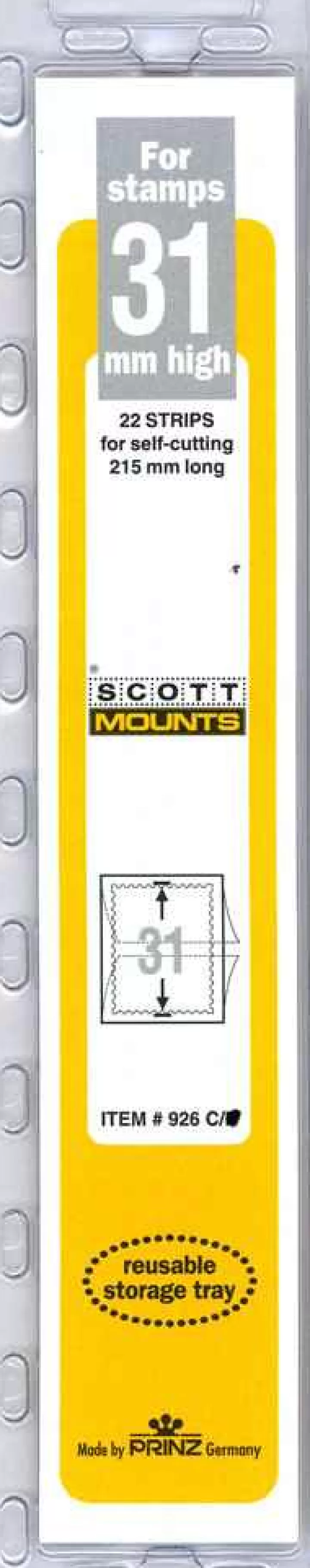 Scott 31 Mm X 215 Mm Strip Clear Mount (22 Mounts)