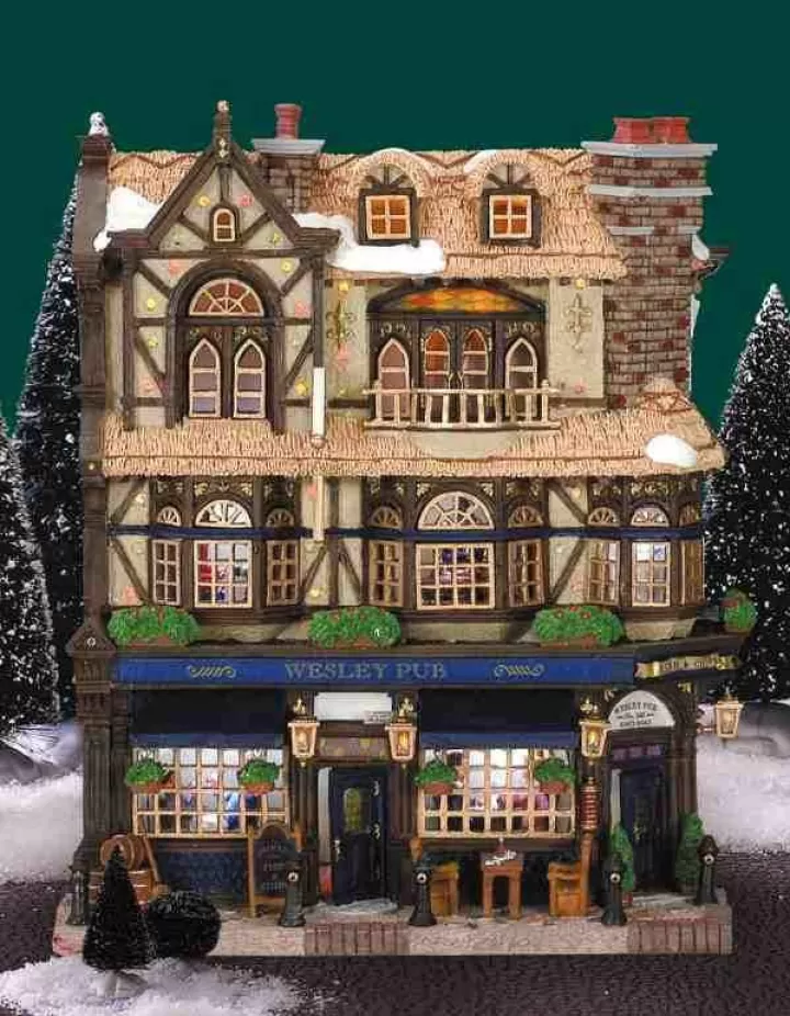 Lemax 45099 - Wesley Pub, Battery-Operated - Christmas Village Facades