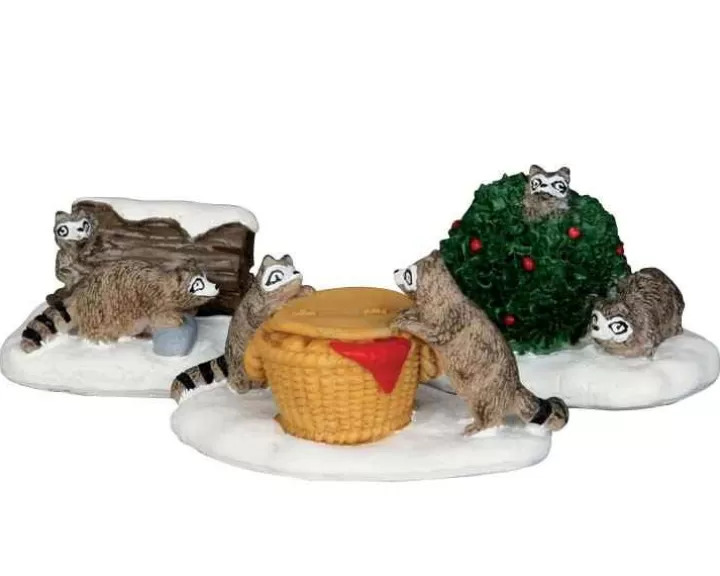 Lemax 52357 - Rascal Raccoons, Set Of 3 - Christmas Figurines