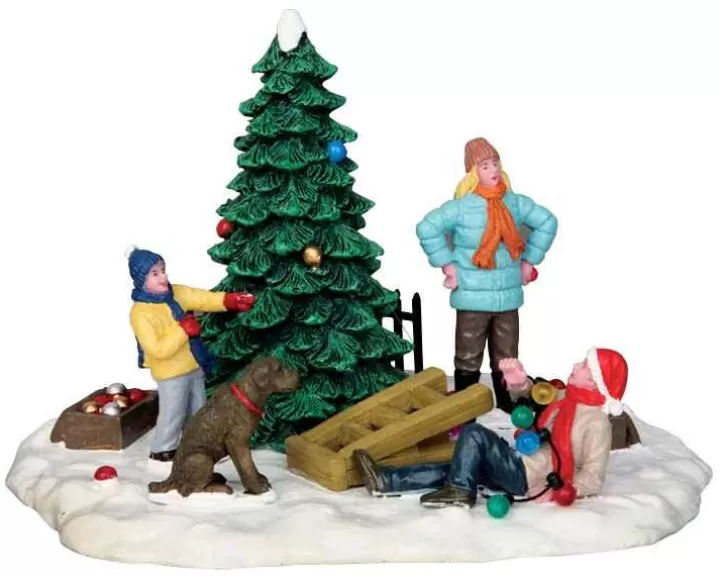 Lemax 53223 - Tree Trimming Trouble - Christmas Village Table Pieces