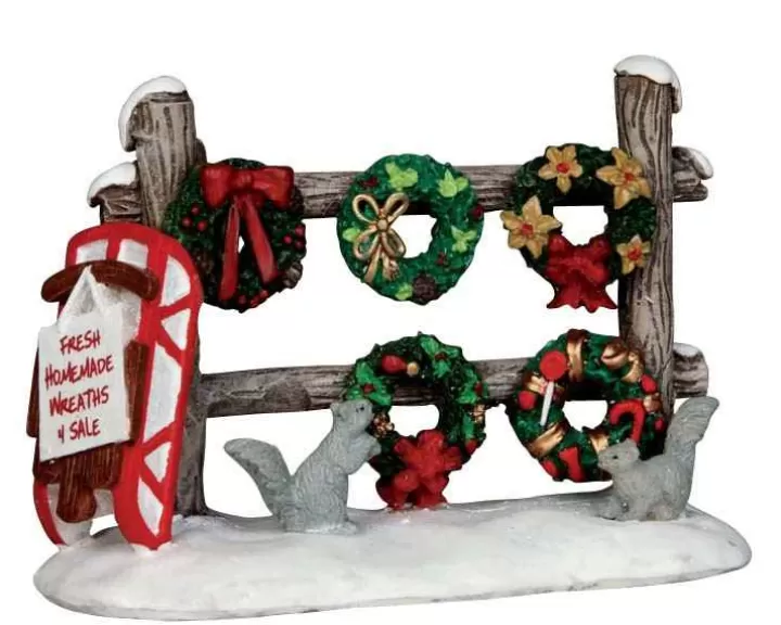 Lemax 54942 - Christmas Wreaths 4 Sale - Misc. Accessories