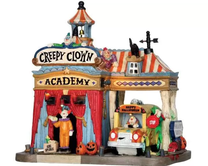 Lemax 55905 - Creepy Clown Academy, With 4.5-Volt Adaptor - Spooky Town Houses