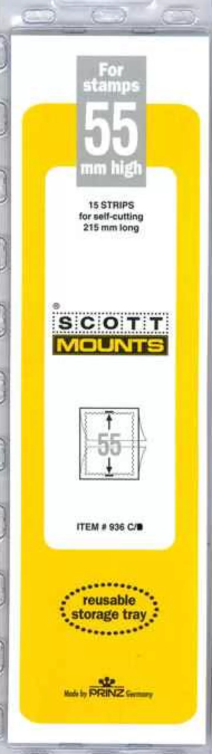 Scott 55 Mm X 215 Mm Strip Clear Mount (15 Mounts)