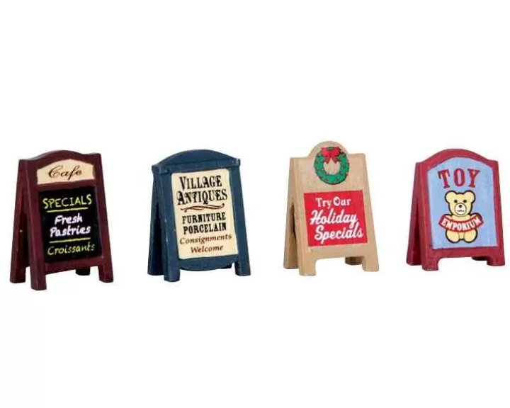 Lemax 64071 - Village Signs, Set Of 4 - Misc. Accessories
