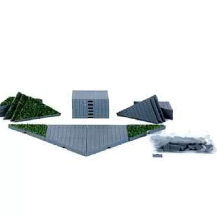 Lemax 64109 - Plaza System (Grey, Triangle Grass) - 24 Pieces - Landscape