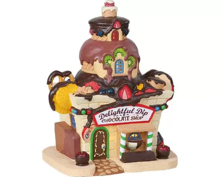 Lemax 85382 - Delightful Dip Chocolate Shop, Battery-Operated (4.5V) - Sugar N Spice Houses