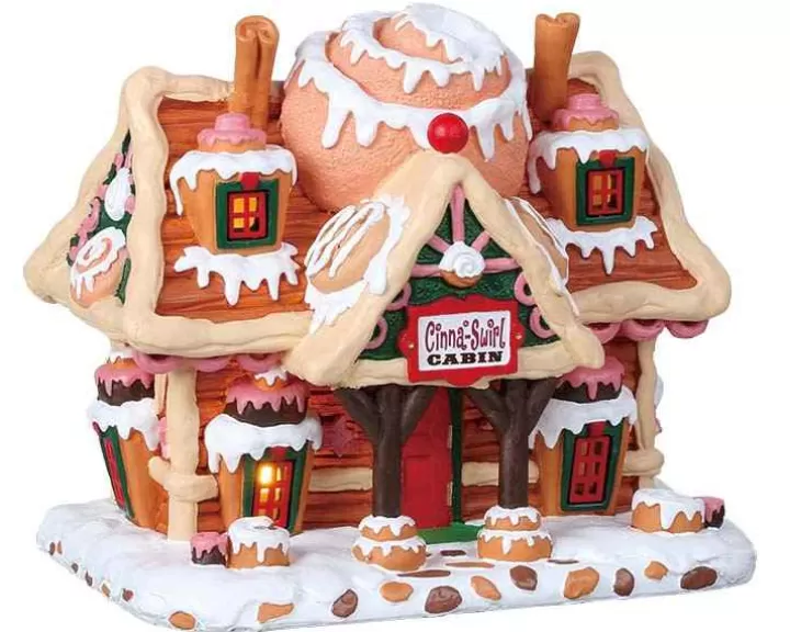 Lemax 85383 - Cinna-Swirl Cabin, Battery-Operated (4.5V) - Sugar N Spice Houses