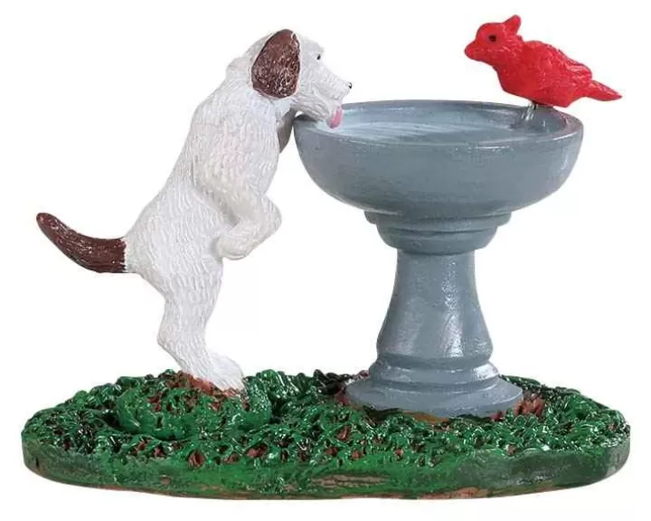 Lemax 94535 - Bird Bath Dog Fountain - Misc. Accessories