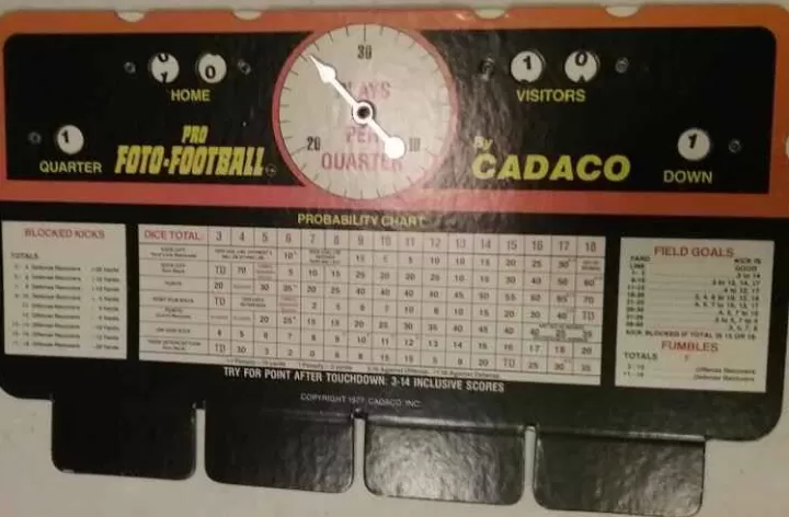 Vintage Board Games Pro Foto Football - Cadaco